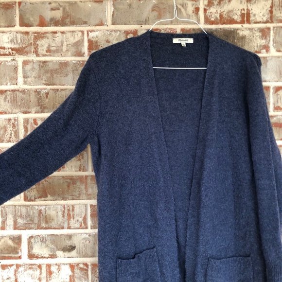 Madewell Kent Cardigan Alpaca Wool SOFT Navy Blue Sweater XS - Picture 6 of 16